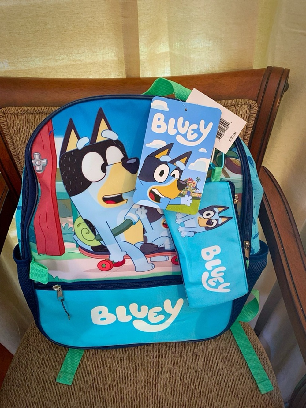 Kids Backpack with Matching Pencil Case - Blue
